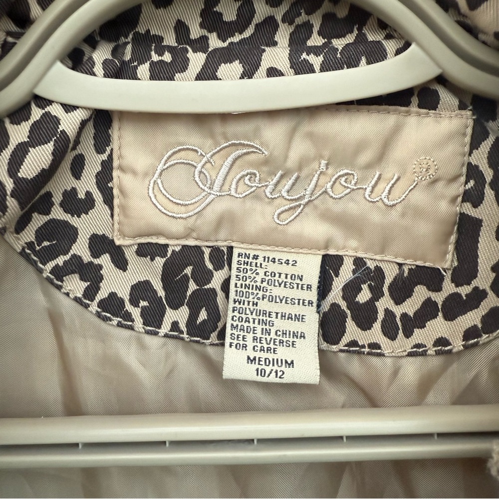 Joujou Leopard Print Trench Coat (Girls Size 10/12 Medium) - Picture 5 of 7